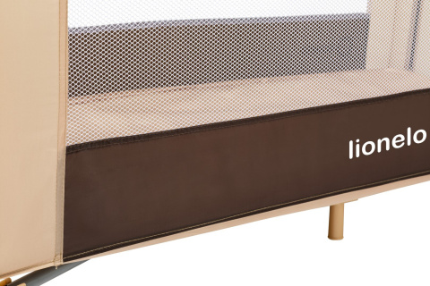 ADRIAA łóżeczko turystyczne Lionelo, kojec, moskitiera - Beige Stripes