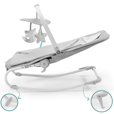 Kinderkraft Leżaczek FELIO - Stone Grey