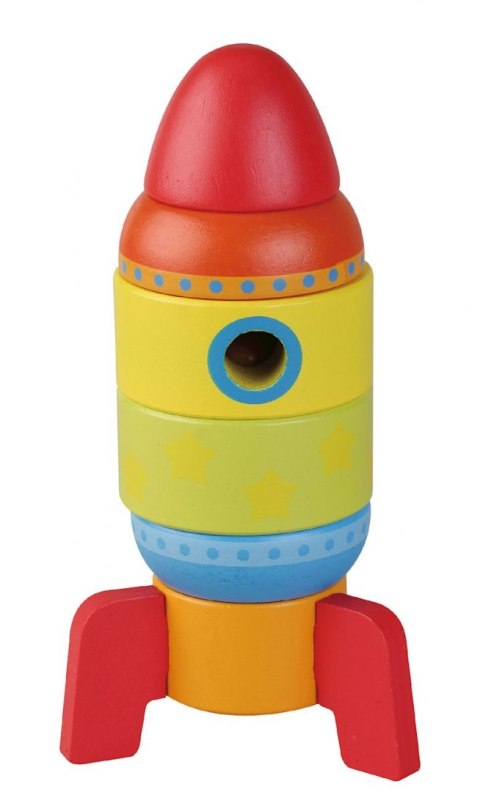 Zabawka drewniana wieża rakieta