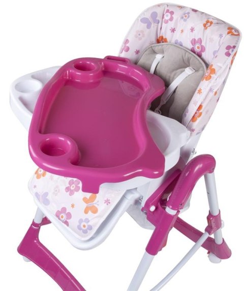 Krzesełko do karmienia Laura - różowe