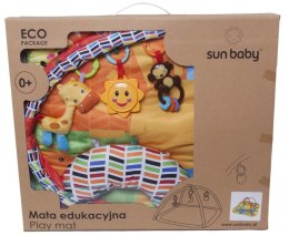 Mata edukacyjna dla niemowląt, kojec z poduszką i lusterkiem 115x56 cm