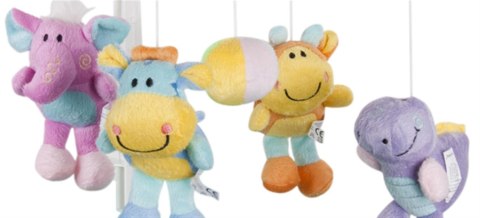 Karuzela pluszowa do łóżeczka ze zwierzątkami