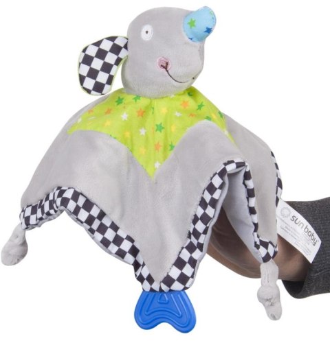 Zabawka pluszowa przytulanka z gryzakiem szara myszka