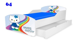 NOBIKO Łóżko Small Rainbow z szufladą 140x70 Hello Kitty