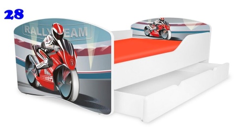 NOBIKO Łóżko dziecięce RAINBOW z szufladą Autka Pojazdy 180x80