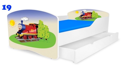 NOBIKO Łóżko dziecięce RAINBOW z szufladą Autka Pojazdy 180x80