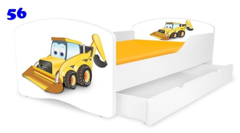 NOBIKO Łóżko dziecięce RAINBOW z szufladą Autka Pojazdy 180x80