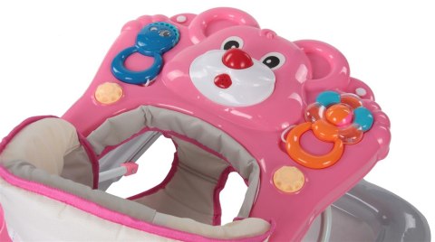 Chodzik miś - różowo - szary