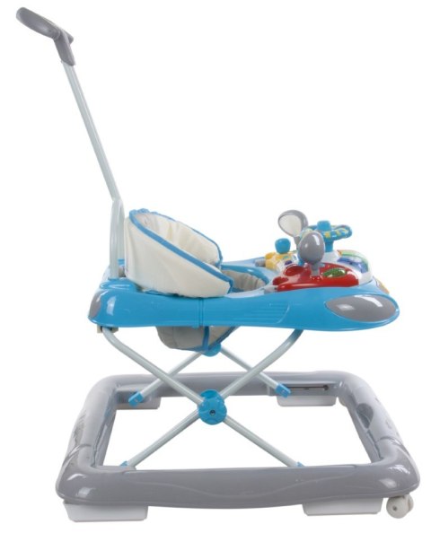 Chodzik z kierownicą i popychaczem - niebiesko szary