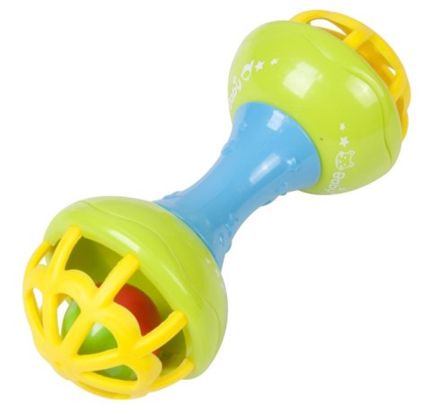 Grzechotka - gryzak hantelek niebieski