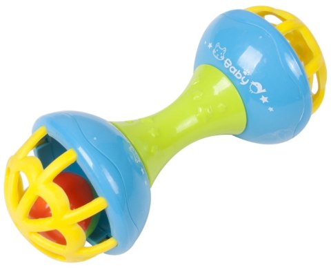 Grzechotka - gryzak hantelek zielony