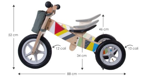 Rowerek biegowy drewniany 2w1 Twist Mosaic Black Edition