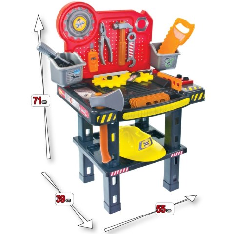 MOCHTOYS Warsztat Majsterkowicza Dla Dzieci + Zestaw Klocki Konstrukcyjne Samolot 91 elementów