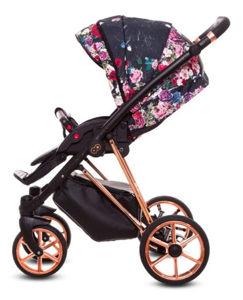 MUSSE 2w1 BabyActive wózek głęboko-spacerowy - Dark Rose / stelaż Rose Gold