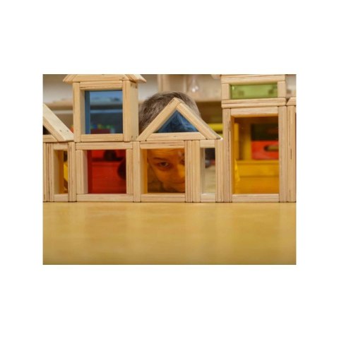 MASTERKIDZ Klocki Drewniane Tęczowe 51 Akc.