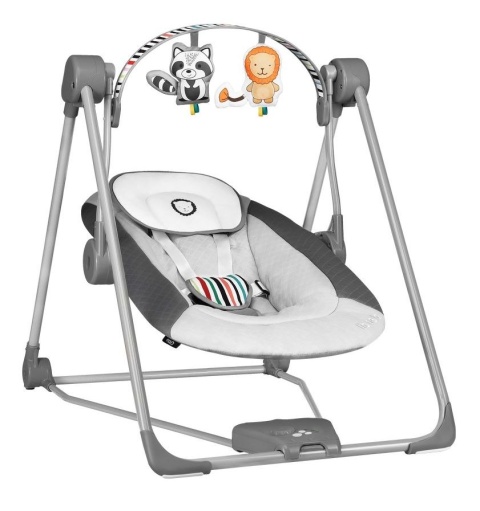 OTTO Lionelo huśtawka bujaczek leżaczek do 9 kg melodie - Cozy Grey