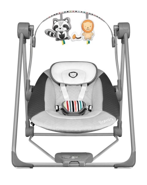 OTTO Lionelo huśtawka bujaczek leżaczek do 9 kg melodie - Cozy Grey