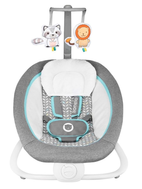 PASCAL Lionelo bujaczek leżaczek do 9 kg wibracje melodie - GREY SCANDI