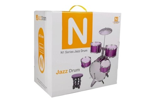 Perkusja z Keyboardem Mikrofon Krzesło 5 Bębnów Różowa