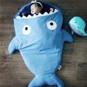 Śpiworek dziecięcy kocyk rekin BŁĘKITNY 80x50cm