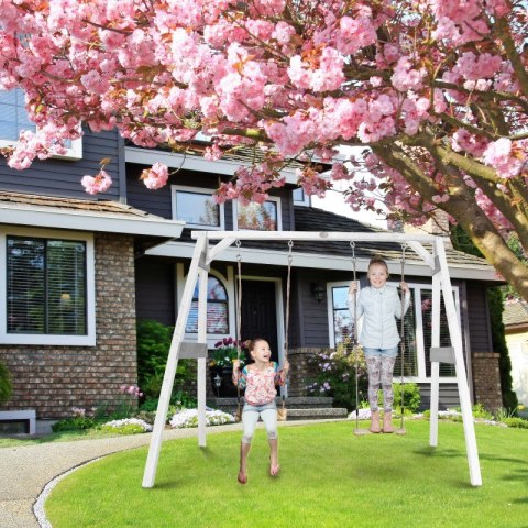 AXI Drewniana Huśtawka z Dwoma Siedziskami Szara Plac Zabaw zestaw