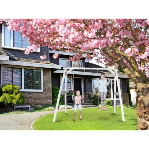 AXI Drewniana Huśtawka z Dwoma Siedziskami Szara Plac Zabaw zestaw