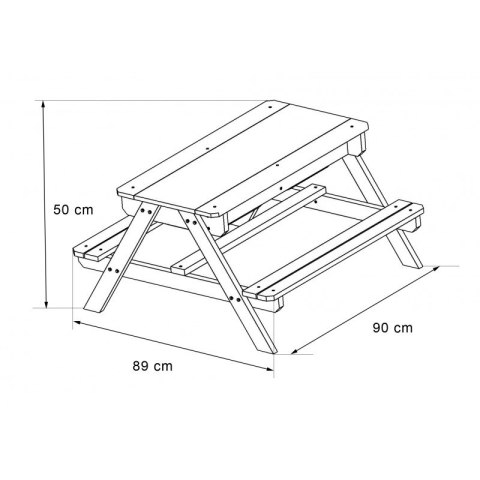 Sunny Drewniany stół piknikowy 3w1