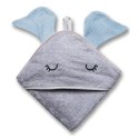 Hi Little One ręcznik okrycie kąpielowe z kapturem 100x100 cm ELEPHANT Baby Blue