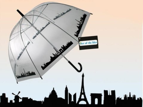 Parasol Przezroczysty Miasto - Duża Otwierana Ręcznie Parasolka