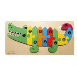 Drewniana układanka cyfry krokodyl