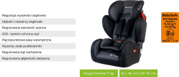 HUSKY BabySafe 9-36 kg fotelik samochodowy z systemem ochrony szyi - Czarny