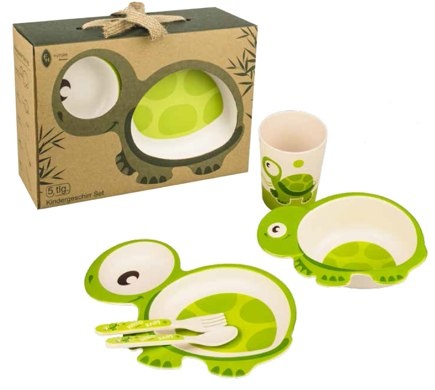 Savea zestaw obiadowy z bambusem 5-elementów - żółw