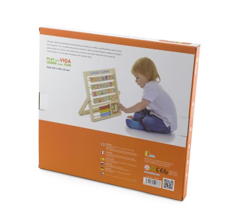 Viga 50033 Tabliczka 3w1 Nauka alfabetu godzin i liczenia