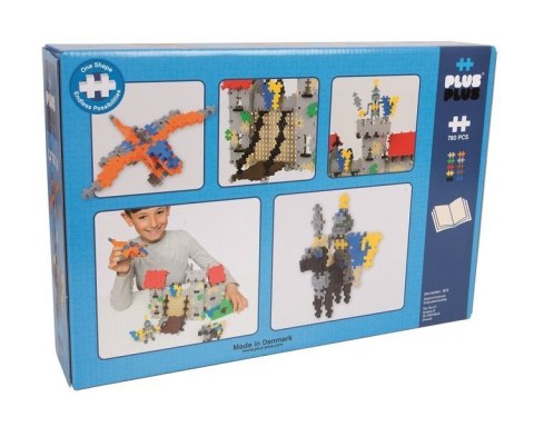Plus-Plus, Mini Basic - 760 szt. - Zamek rycerzy ze smokiem oraz 2 podkładki GRATIS!