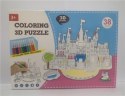 Puzzle 3D kolorowanka zamek 38el.