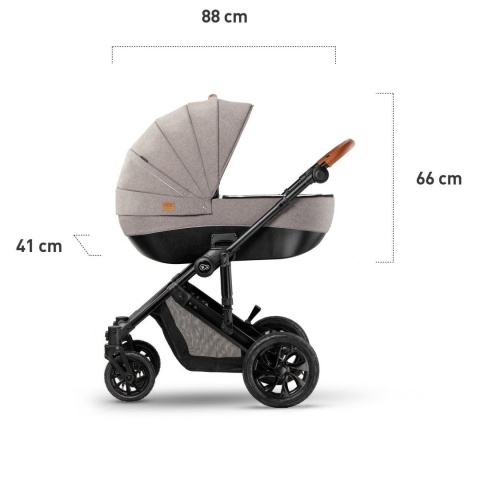 Kinderkraft Wózek Głęboko Spacerowy PRIME 2w1 Beige do 22 kg + Mommy Bag