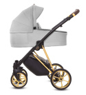MUSSE 3w1 BabyActive wózek głęboko-spacerowy + fotelik samochodowy Kite 0-13kg - Ultra ZEN / stelaż Gold