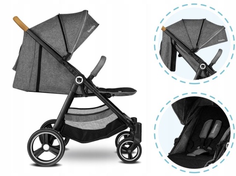 NATT Lionelo Wózek spacerowy do 22 kg - CONCRETE