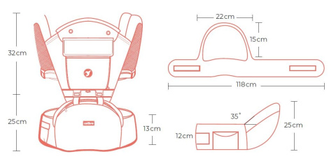 HONEY Colibro 12w1 nosidło dla dzieci od 3 do 24 miesięcy, do 18kg - Dove