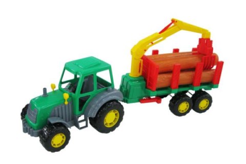 Polesie 35370 Traktor z naczepą z drewnem w siatce mix