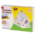 Puzzle 3D kolorowanka domek 29el.
