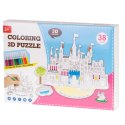 Puzzle 3D kolorowanka zamek 38el.