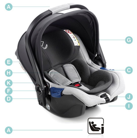 iKOOS i-SIZE R1 Jane fotelik samochodowy 0-13 kg - T34 JET BLACK