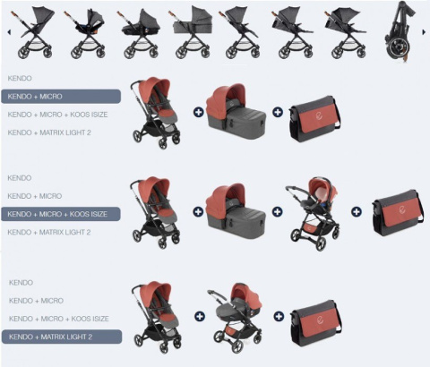 JANE KENDO Wózek spacerowy - T57 RED BEING