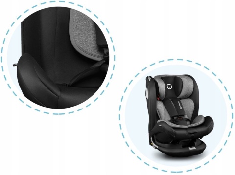 BASTIAAN RWF Lionelo Obrotowy fotelik samochodowy z Isofix 0-36 kg - CARBON