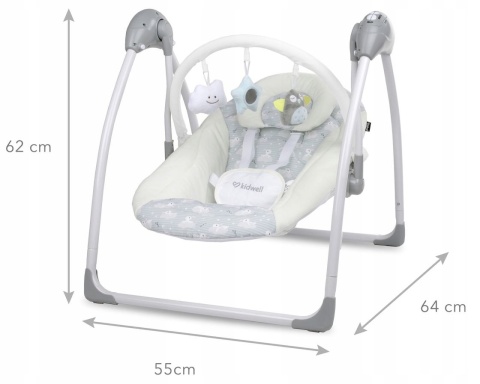 MILI Kidwell Huśtawka leżaczek 0-9 kg - KRÓLICZKI