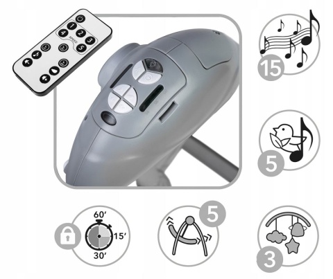 MILI Kidwell Huśtawka leżaczek 0-9 kg - KRÓLICZKI