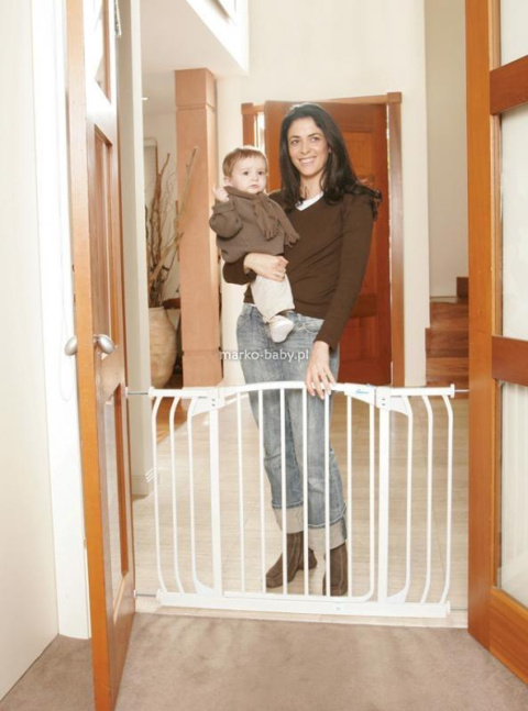 DREAMBABY Bramka bezpieczeństwa Chelsea 75 cm biała szeroka extra