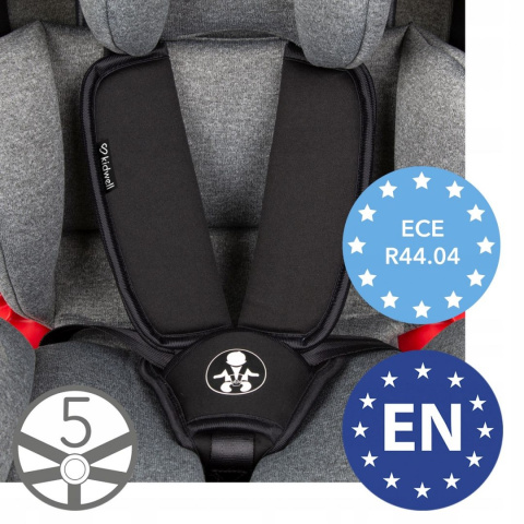 ORBIT Kidwell Obrotowy fotelik 0-36 kg z Isofix - BLACK 01 + SZARY MELANŻ