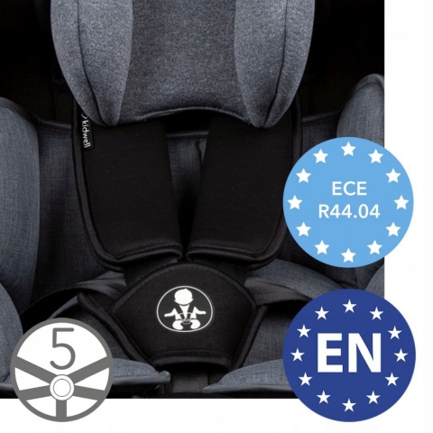 ORBIT Kidwell Obrotowy fotelik 0-36 kg z Isofix - BLACK 02 CZARNY
